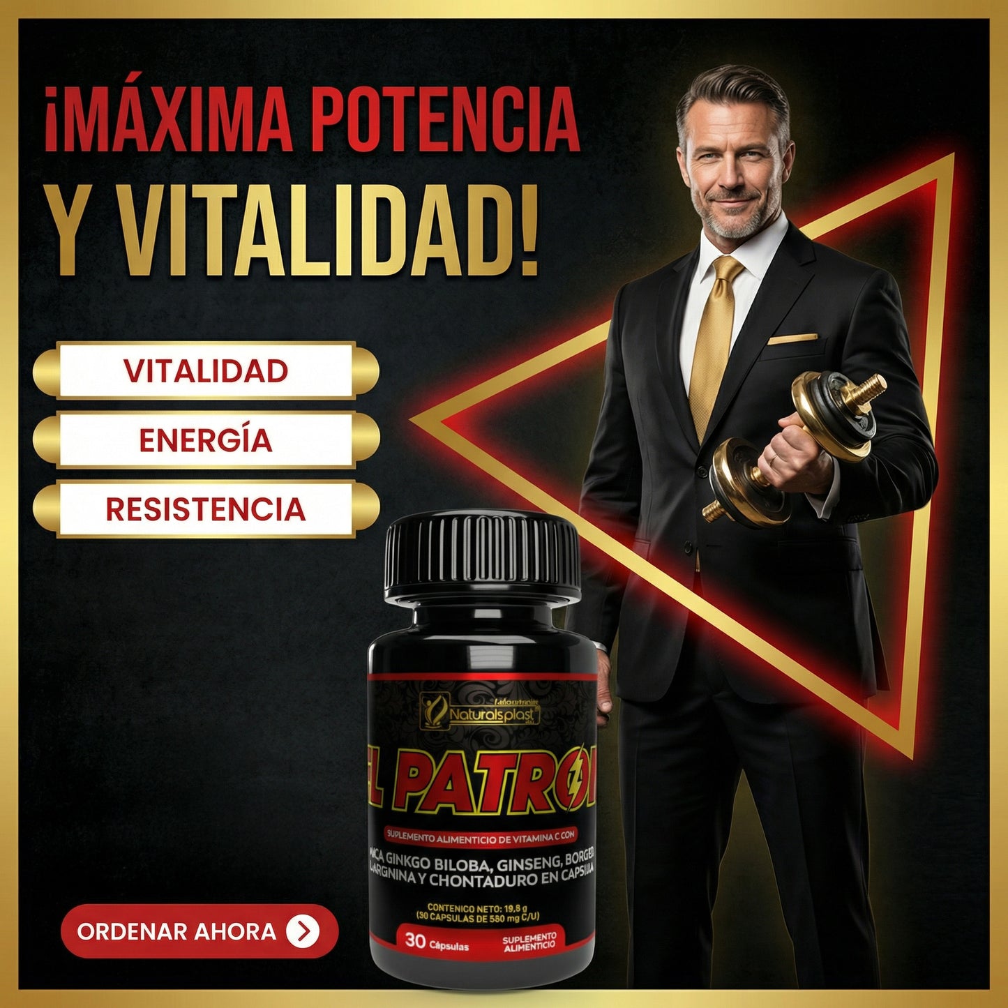 COMBO RENDIMIENTO SUPERIOR 🔥 El Patron + Saw Palmetto + Resveratrol🔥