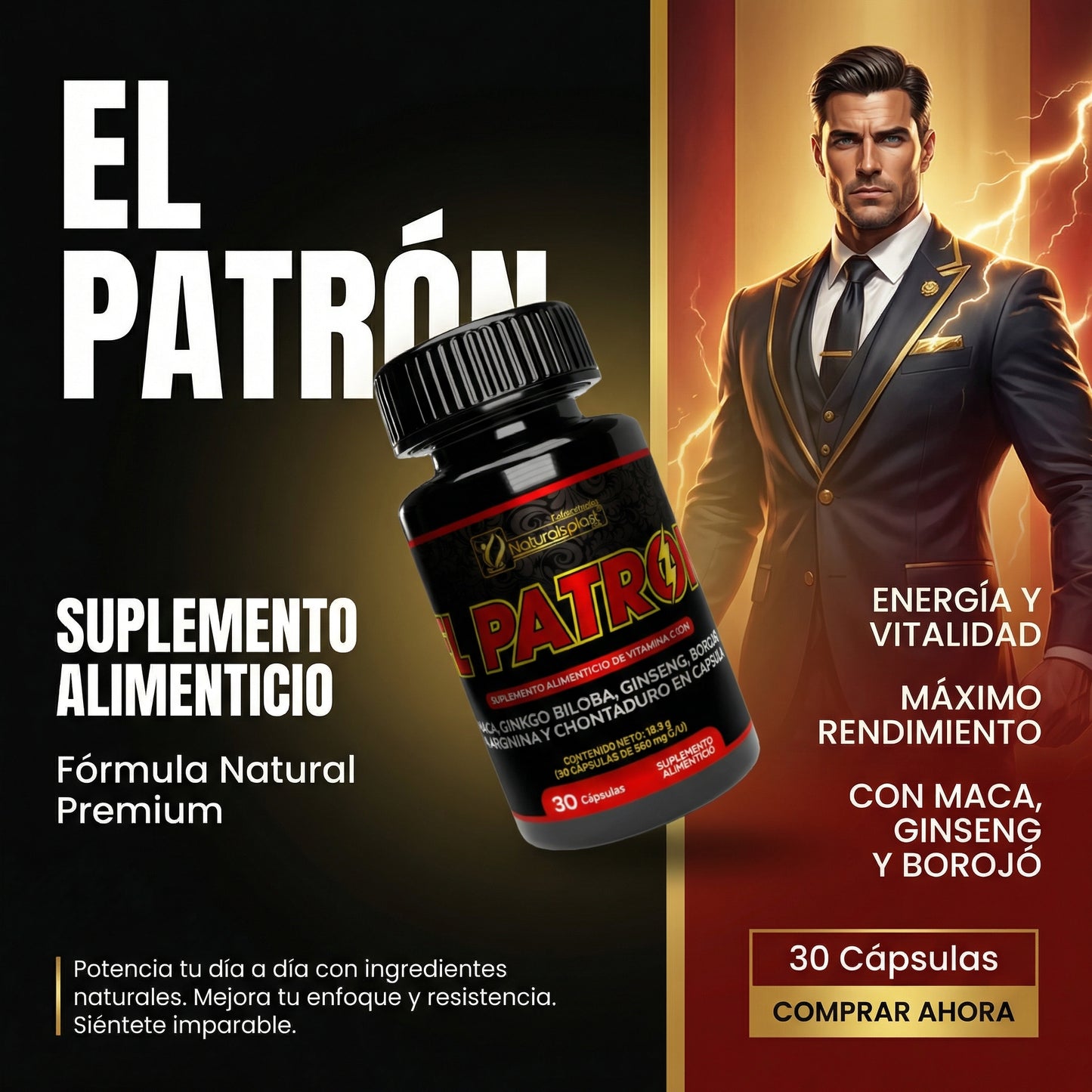 COMBO RENDIMIENTO SUPERIOR 🔥 El Patron + Saw Palmetto + Resveratrol🔥