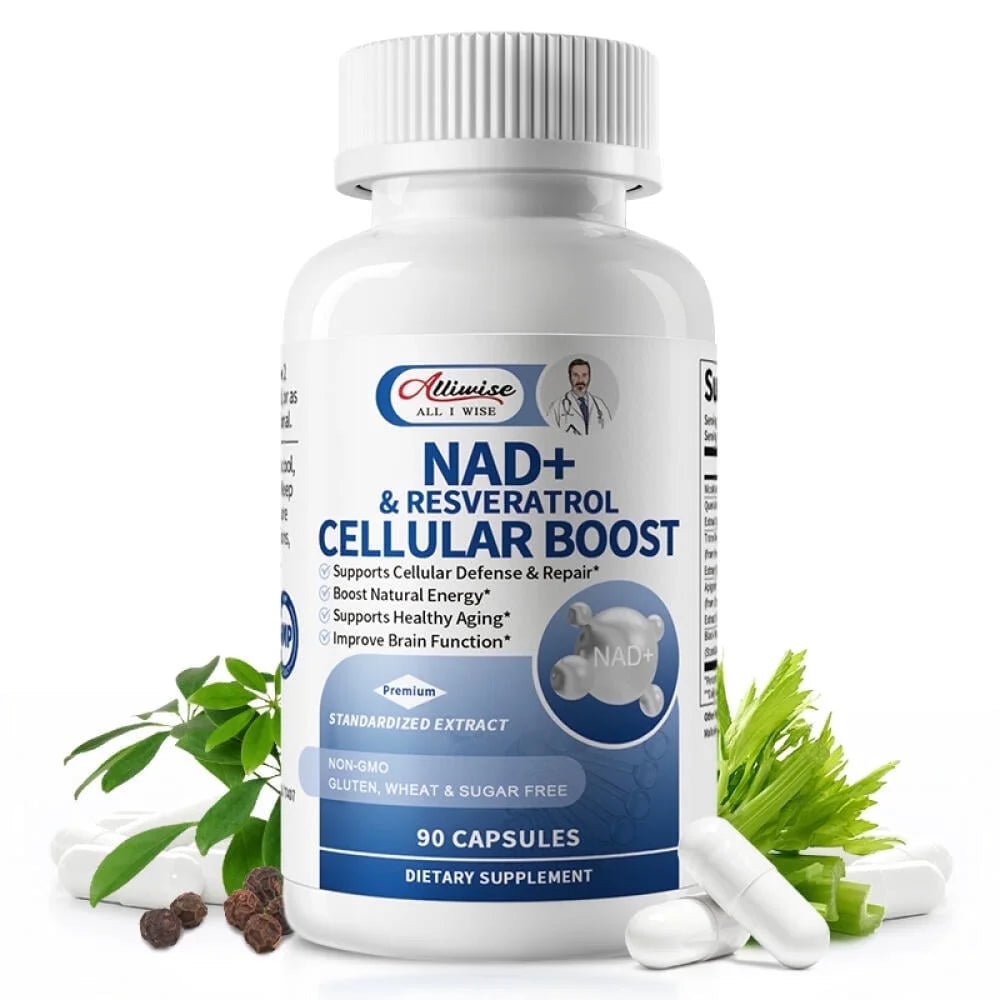 NAD+ Supplement - NAD Capsules Nicotinamide Riboside Resveratrol - NAD Supplements for Women and Men - Metabolism Support - 90 CT