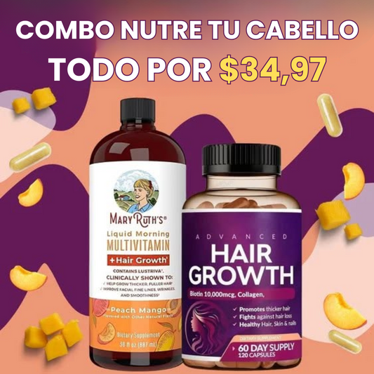 COMBO NUTRE TU CABELLO💆‍♀️MARY RUTHS + HAIR GROWTH💊