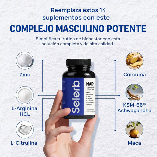 COMBO ENERGIA TOTAL🔥SELERB NAD MEN +NITRIC OXIDE+ MAGNESIO COMPLEX💊