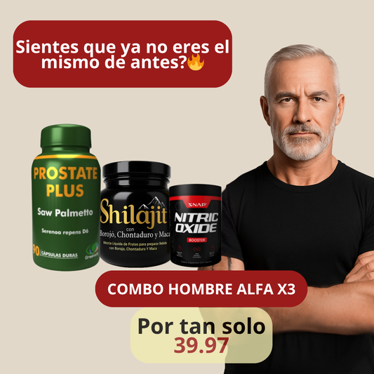 COMBO MACHO ALFA 🦍 SHILAJIT GOLD + NITRO OXIDE + PROSTATE PLUS💊