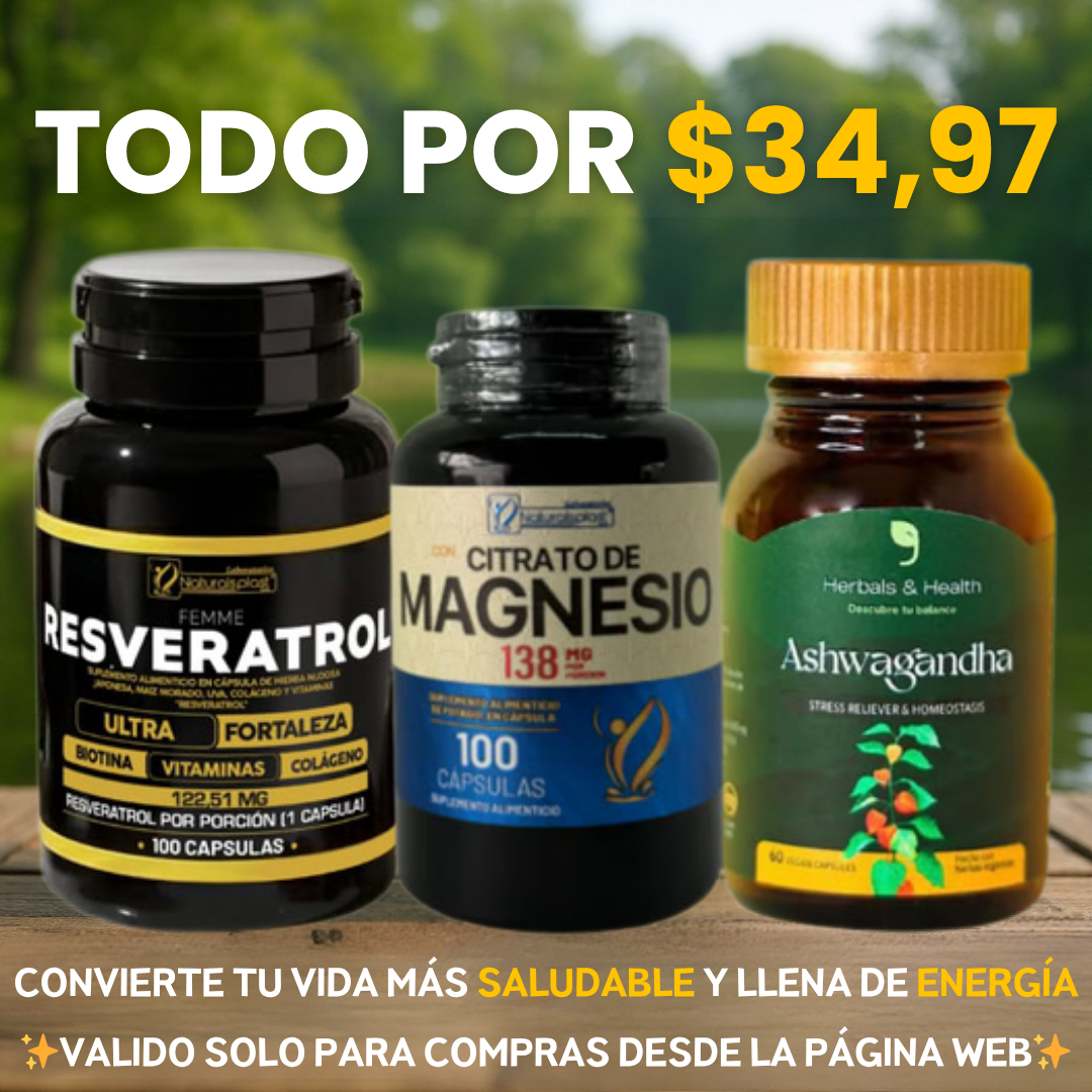 COMBO VITALIDAD⚡NAD + Ashwagandha + Citrato de Magnesio💊